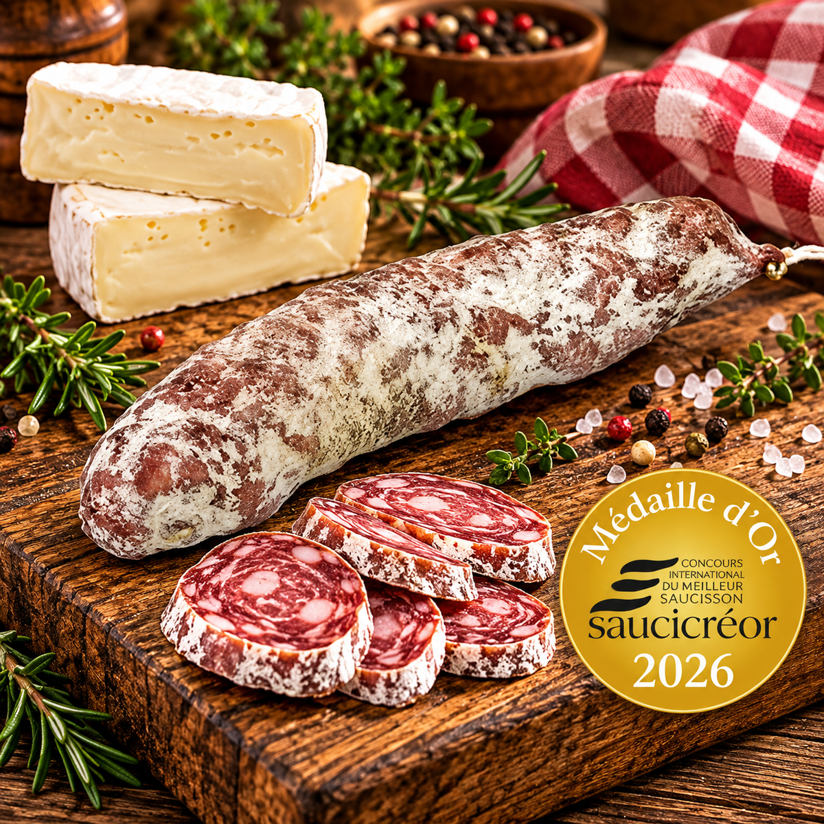 saucisson sec au camenbert