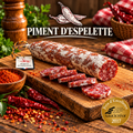 Saucisson fait en Auvergne au Piment d'espelette