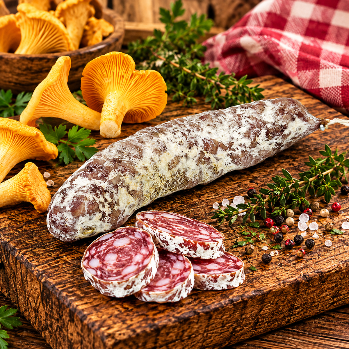 saucisson sec au girolles